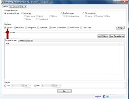 Orderprog Duplicate File Finder软件图片2