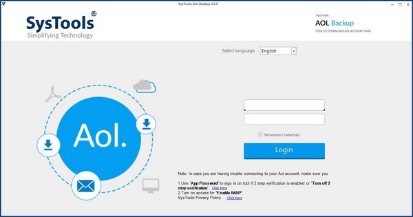 SysTools AOL Backup截图