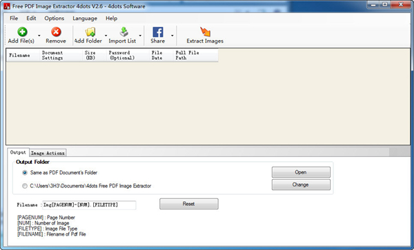 Free PDF Image Extractor 4dots图