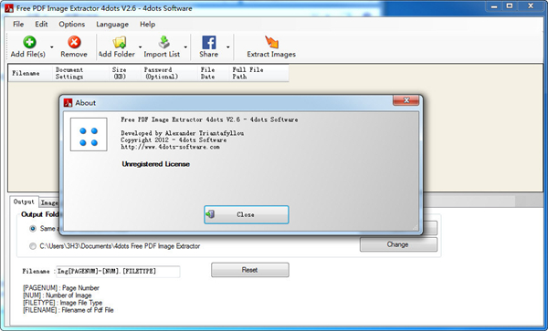 Free PDF Image Extractor 4dots图