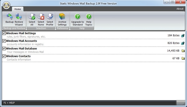 Static Windows Mail Backup软件图片1