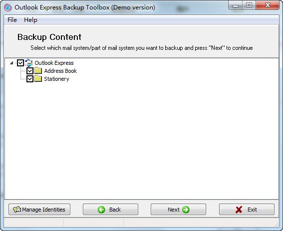 Outlook Express Backup Toolbox截图