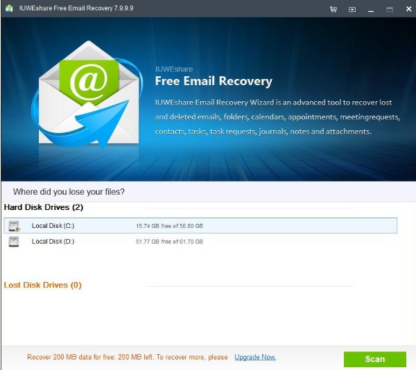 IUWEshare Free Email Recovery图