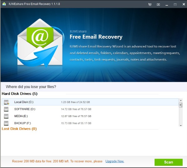 IUWEshare Free Email Recovery图