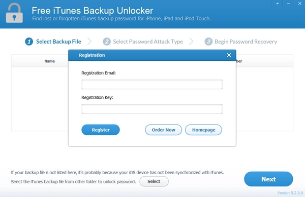 Free iTunes Backup Unlocker软件图片3
