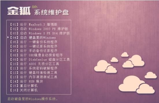金狐系统维护盘图片