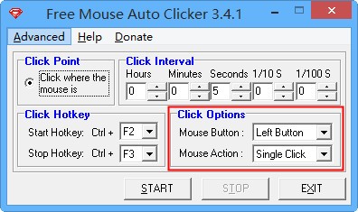 Free Mouse Auto Clicker软件图片3