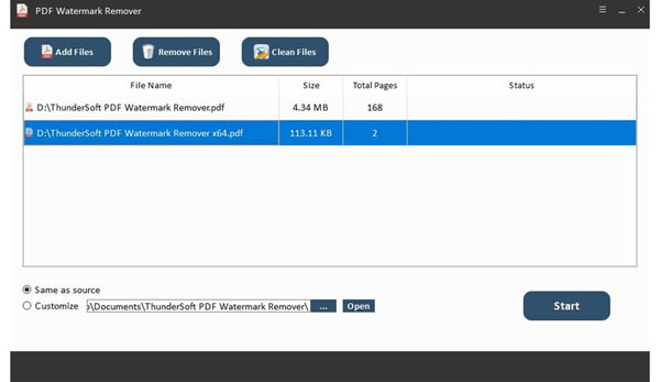 ThunderSoft PDF Watermark Remover截图