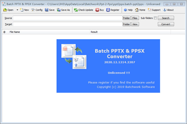 Batch PPTX and PPSX Converter图