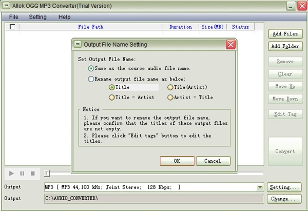 Allok OGG MP3 Converter软件图片4