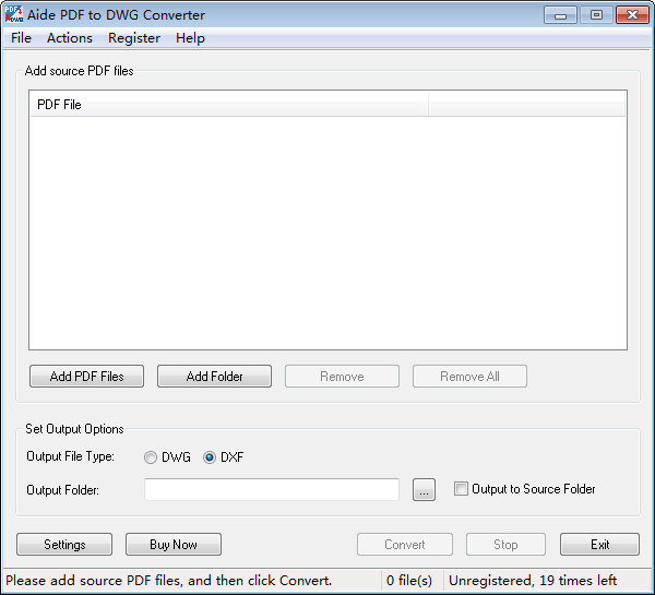 Aide PDF to DWG Converter图