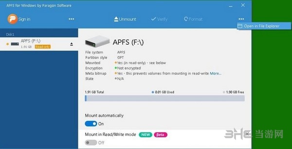 Paragon APFS for Windows使用教程图片3