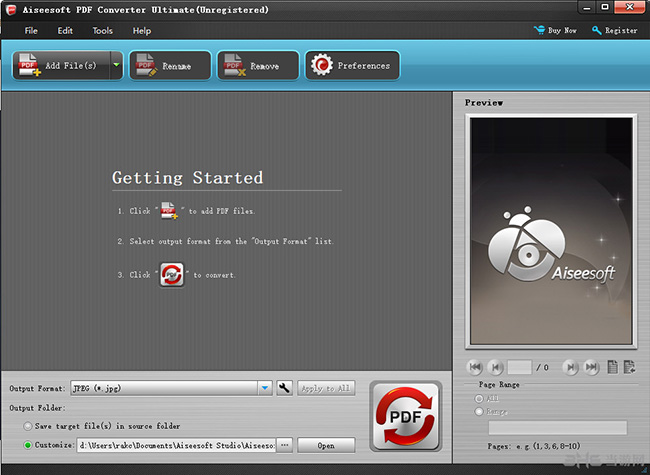 AiseesoftPDFConverter软件界面截图1