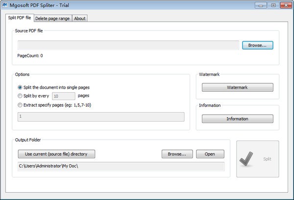 Mgosoft PDF Spliter图