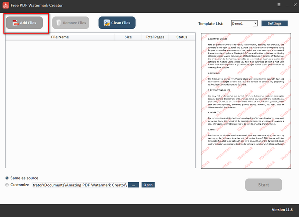 Free PDF Watermark Creator软件图片2