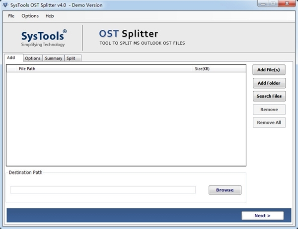 SysTools OST Splitter软件图片1