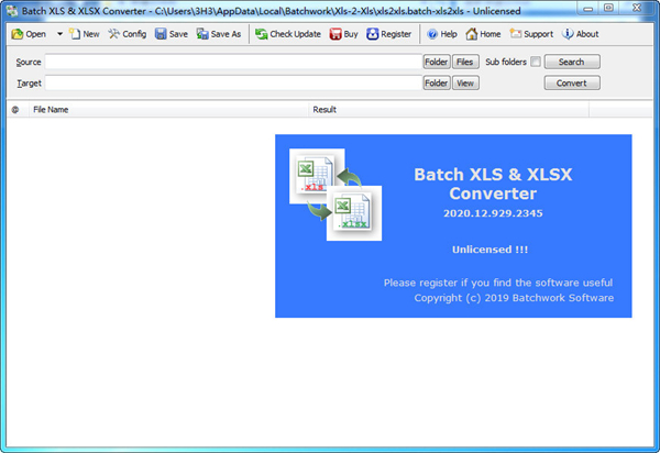 Batch XLS and XLSX Converter图