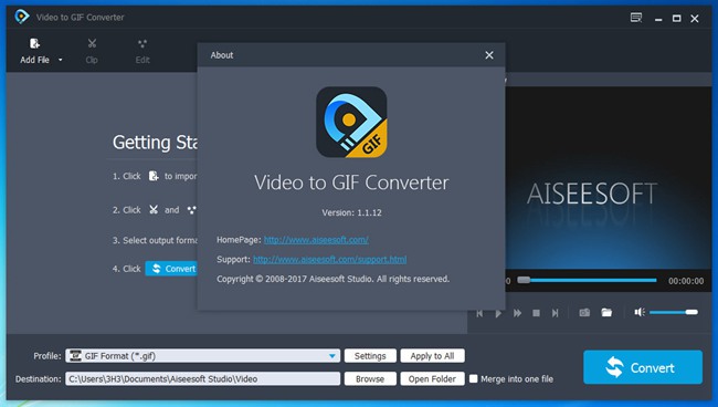 Aiseesoft Video to GIF Converter图