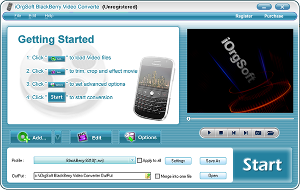 iOrgSoft BlackBerry Video Converter图片