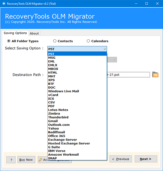 recoverytools olm migrator截图