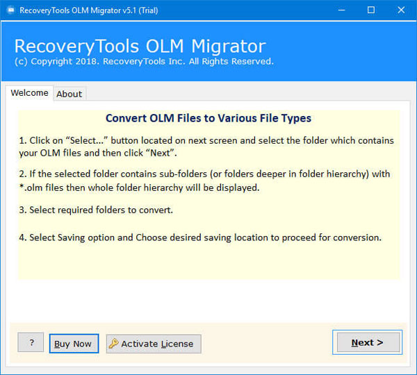 recoverytools olm migrator截图3