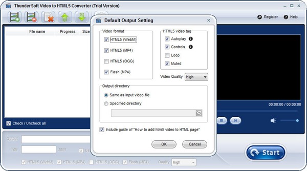ThunderSoft Video to HTML5 Converter图