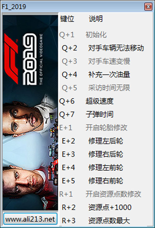 F12019多项修改器|F1 2019十二项修改器 v1.03下载