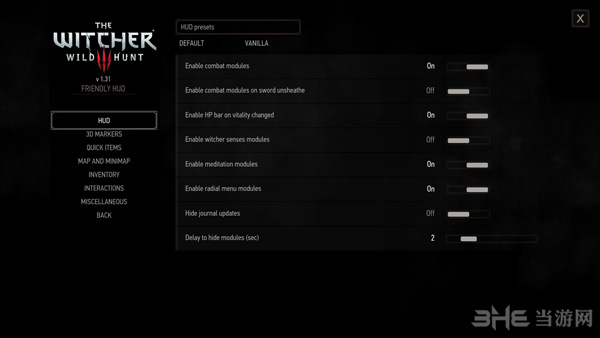 巫师3狂猎v1.31 Friendly HUD UI Mod 下载